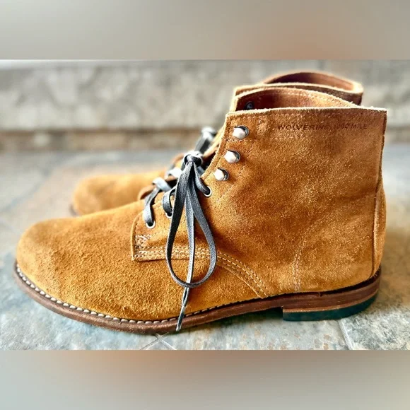 Wolverine 1000 Mile Boots Men’s 10.5D Brown Suede Lace Up USA Made - Picture 3 of 13